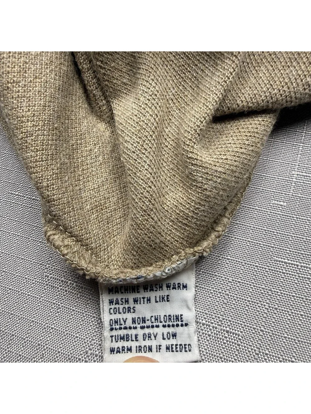 Polo Ralph Lauren Men’s XL Long Sleeve Polo Shirt Beige Green Pony 100% Cotton